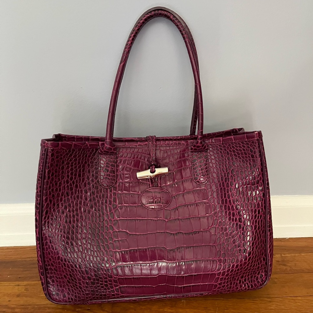 GORGEOUS Longchamp Roseau Leather Tote w/Silver Toggle * ALL OFFERS CONSIDERED *